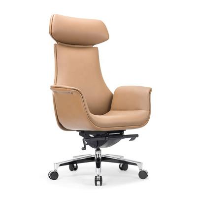 China Excellent Quality Ergonomic Luxury Executive Swivel Wood Frame Adjustable Home Office Furniture Leather Office Chair (Height) for sale