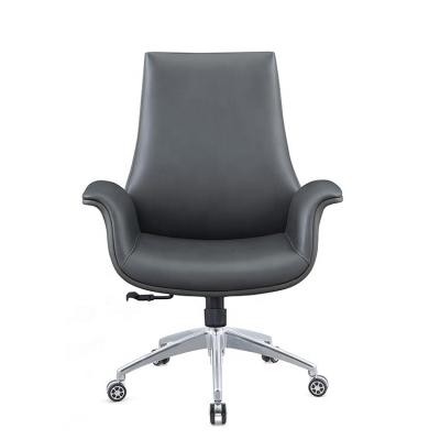 China Wholesale New Design Black Luxury Executive Adjustable Mid Height Leather Office Back Chair With Mechanism for sale