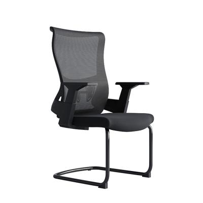 China Mid Back Mesh Visitor Chair Revolving Conference Chair No Wheels for sale