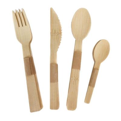 China picnic cutlery/flatware set spoon fork knife disposable wood or bamboo for sale