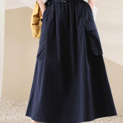 China 2021 Summer Women Casual Dresses Breathable Elegant Bridesmaids Stretching Midi Lady Skirts for sale