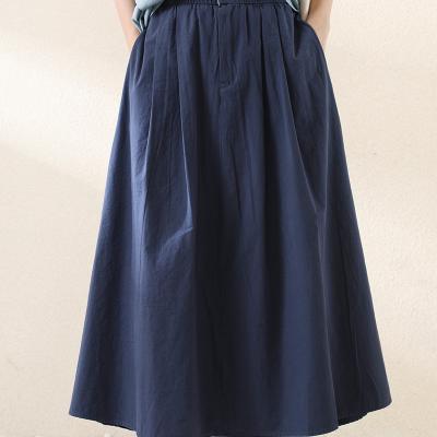 China Women Anti-Static Equipment Summer Midi Casual Cotton Plus Size Dress Chiffon Skirts for sale