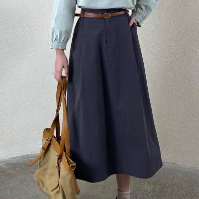 China 100% Cotton Breathable Lady Dress Summer Women Elegant Casual Oversize Midi Skirts for sale