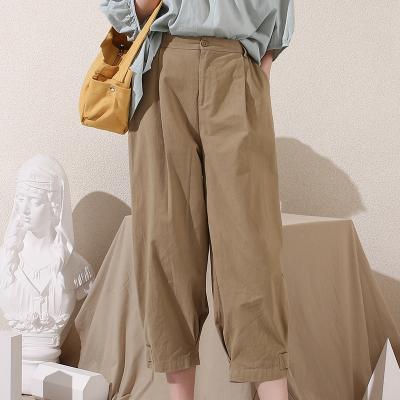 China Women's Summer Organic Cotton Lady Casual Loose Fashion Street Breathable Pants Trousers for sale