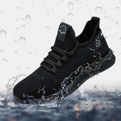 China Breathable 100% Water Resistant Lightweight Anti-slippery Knit Shoe Men's Casual Rise Waterproof Sneakers for sale