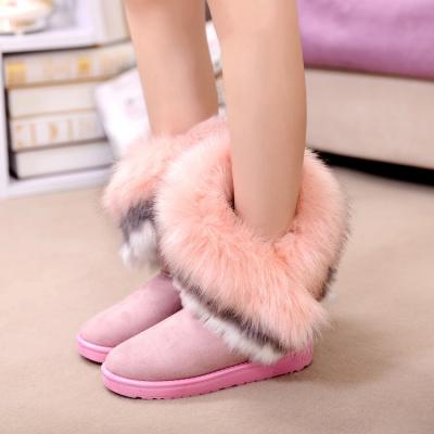 China Hot Sale Fashion Trend Shoes Suede Rubber Boots Fur Winter Boot Hot Sale Snow Boots for sale