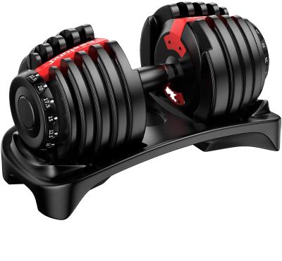 China Red 40kg cast iron weight fitness equipment 40 adjustable metal dumbbell set 40kg 90lbs dropshipping for sale