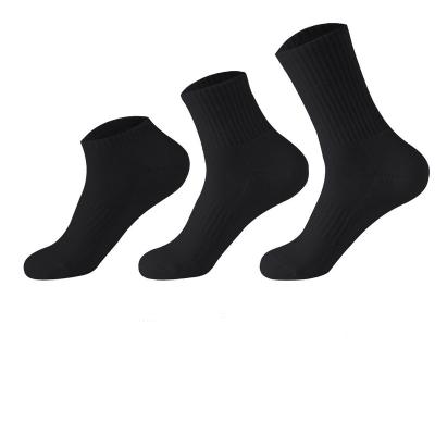 China Wholesale Breathable Solid Color Breathable Sport Ankle Boots Unisex Custom Plain Loose Cotton Sporty Color Men Sport Crew Socks for sale