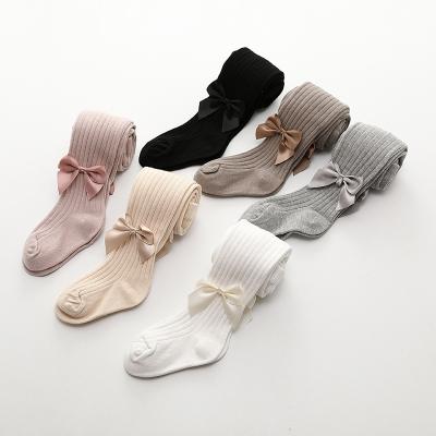 China Spring And Autumn New Style Trousers Lace Baby Pantyhose Princess Bowknot Baby Girl QUICK DRY Cotton Girls Tights One Piece Stockings for sale