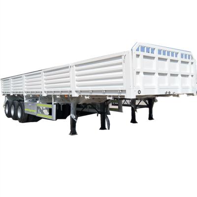 China Detachable Container 60 Ton Flatbed Truck Side Wall Sidewall Height Semi Trailer Truck for sale