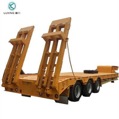 China Truck trailer low bed trailer dimensions carrier heavy mechanical spring steel lowbed trailer for sale