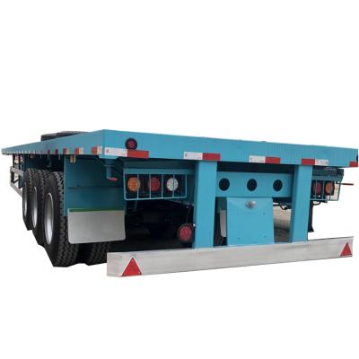 China Customized high quality semi truck trailer use transport container chassis flat bed trailers for sale for sale