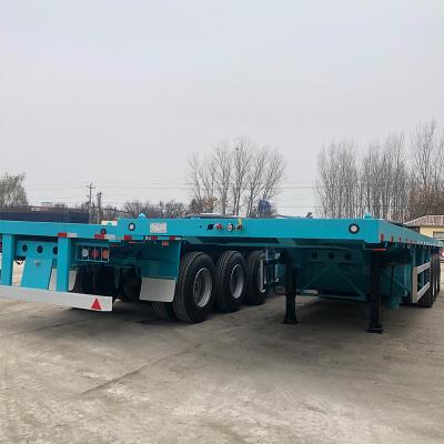 China Truck 40ft 45 ft container flatbed trailer 40ton semi trailer 2 axle 4 axle 3 axle 20ft for sale