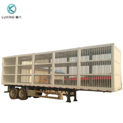 China Truck Trailer 2 Axle 3 Axle Animal Transport Fence Semi Trailer Sale for sale