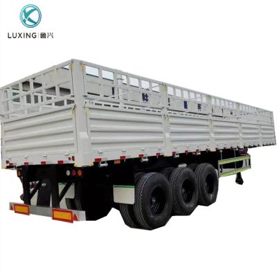 China Truck Trailer Side Wall Barrier Semi Trailer Cargo Transport Board Panels 3 Axle Trailer For Sale for sale