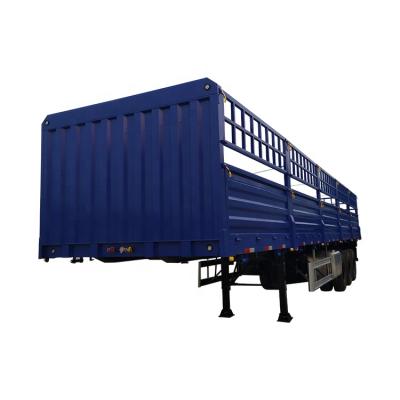 China Semi Truck Trailer 3 Axle Animal Transport Stake Fence Side Wall Trailer Barrier Trailer for sale