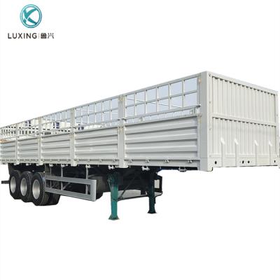 China Truck Trailer Barrier Semi Trailer Sidewall 3 Axle Cargo Haul Truck Trailer For Sale for sale