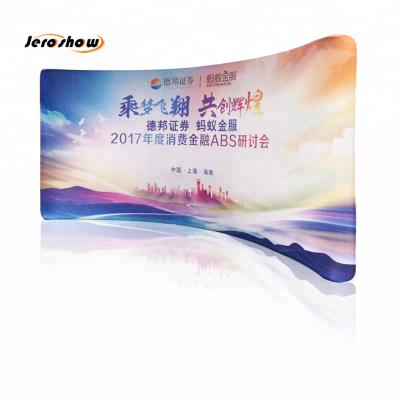 China Easy Installation Hot Sale Wall Banner Cheap Aluminum Frame Curved Stand Backdrop Tension Fabric Display for sale