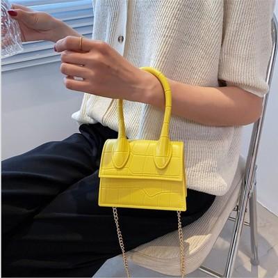 China 2021 New Women's Fashion Handbag Fashionable Color Fluorescence Color Handbag Mini Crocodile Grain Clutch Purse for sale