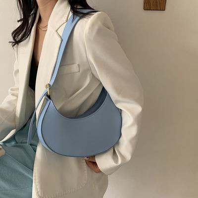 China 2021 New Fashion Lock Clutch Bag Mini Grain Bucket Bag Gradient Stone Color PU Leather Do Spring Summer Sling Shoulder Bag for sale