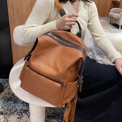 China 2021 New Fashion Style PU Central Statistical Institute Anti-theft Backpack High Quality Bags Large Backpacks Handbags For Ladies for sale