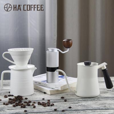 China TH1013 viable hololeucocratic all white coffee set with small coffee gift box for sale