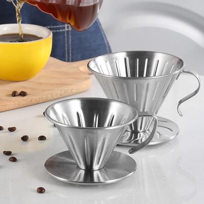 China Sustainable Coffee Filter Holder Reusable Stainless Steel Coffee Filters Flow Device Drip Coffee Baskets for sale