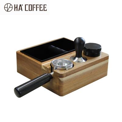 China High Quality Viable Coffee Knock Box Bamboo Coffee Drawer Powder Melts Bartender Espresso Coffee Knock Box for sale