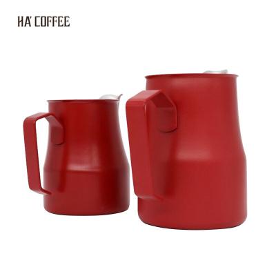 China 350ml 550ml Viable Stainless Steel Bartender Arabian Black Latte Maker Pointed Spout Foaming Steaming Coffee Jug Milk Pitcher for sale