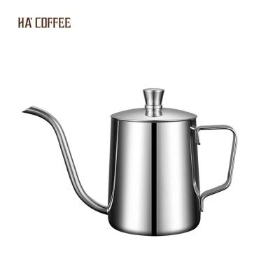 China 350ml 600ml Viable Neck Gooseneck Food Grade Stainless Steel Coffee Teapot Gooseneck Slim Non-Stick Coating Kettle for sale