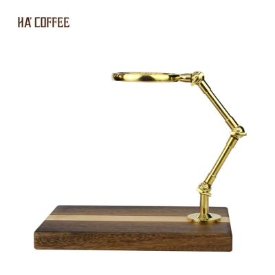 China Base Viable Manual Wooden Design Adjustable Height Stand Pour Over Station Hand Brew Filter Coffee Spout Stand for sale