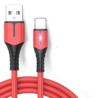 China MP3/MP4 Player Fast Charging Red Soft Silicon Rubber Usb C Cable A To USB C Charging Cable With LED Lights for sale