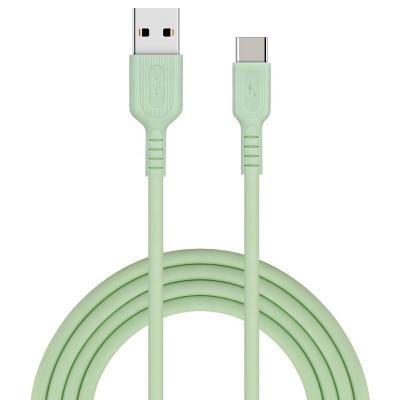 China Charging Cable Palladium 3A USB 2.0 Charging Silicone Soft Rubber Colorful Green MP3/MP4 Player Fast Type A To C Cable for sale