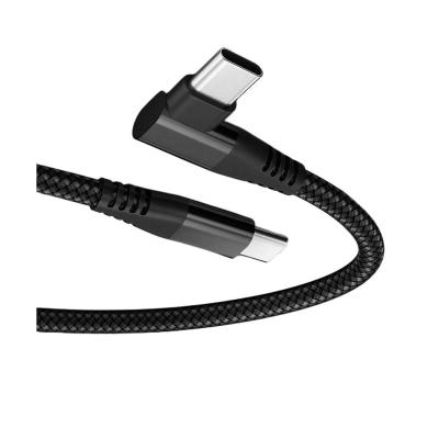 China MP3/MP4 Player Fast Charging Palladium 60w 2m Black C - C USB 2.0 Braided 90 Degree L Shaped Angled USB Charging Cable for sale