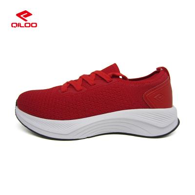 China Wholesale Fashion Trend QILOO OEM Flight Woven Jacquard Fabric Breathable Mesh Walking Shoes Man Causal Shoes for sale