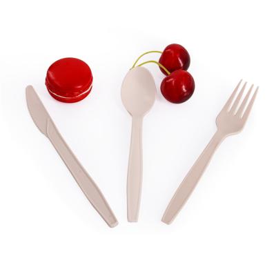 China 100% Biodegradable Disposable CPLA Fork Restaurant Cutlery Biodegradable Cpla Fork And Spoon Disposable Tableware Set Daily Use for sale