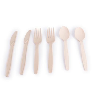 China Disposable Cpla Food Fork 100% Biodegradable Cutlery Knife Soup Set Disposable CPLA Tableware Spoon Knife Fork for sale