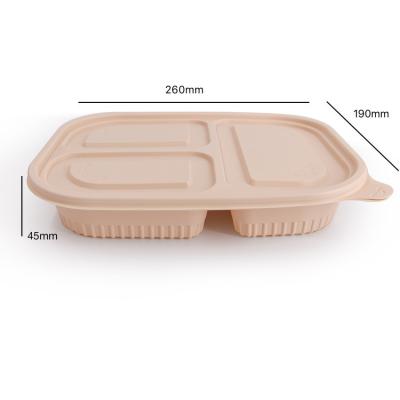 China 3 4 Compartment Fast Food Container Microwavable Disposable Biodegradable Lunch Box Fast Food Take Out Packaging Container for sale