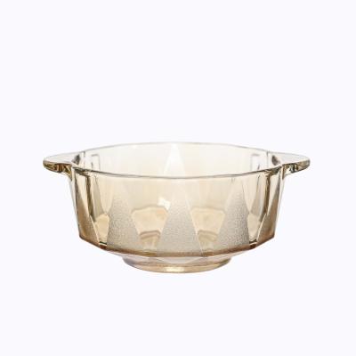 China Viable amber glass home salad bowl fruit vegetable salad bowl multifunctional glass bowl for sale