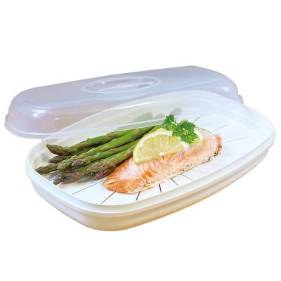 China Sustainable Microwave Steamer Cookware For Fish 0%BPA Amazon Hot Sale Factory Wholesale Price for sale