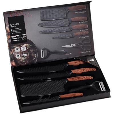 China Viable Custom 6 Pcs Sharp Modern Stainless Steel Steak Chef Knives Kitchen Knife Set With Gife Box for sale