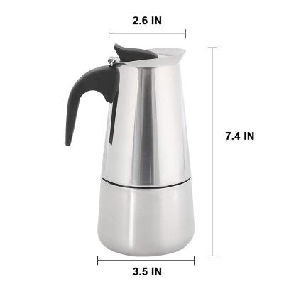 China WITH LID 6 Cup Moka Pot Stainless Steel Espresso Coffee Maker Bialetti Maker for sale