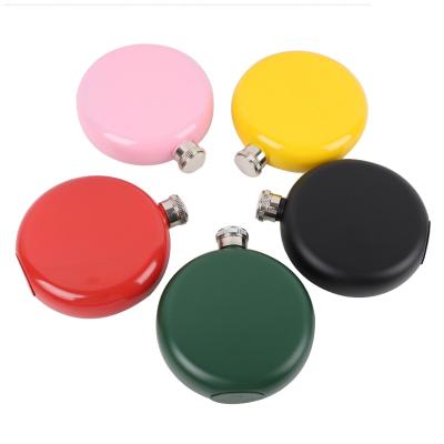 China New CLASSIC Sleek 5oz Stainless Steel Round Hip Chic Flask With Cap Lid for sale