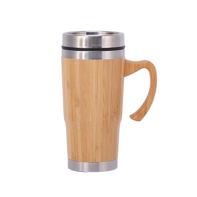 China Hot Selling Stainless Steel Bamboo Tumbler Business Bamboo Water Bottle Mugs Business Coffee Mugs For Gift for sale