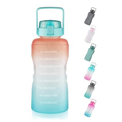 China 2021 Viable Motivational 1 Gallon Plastic Water Bottles With Custom Logo for sale