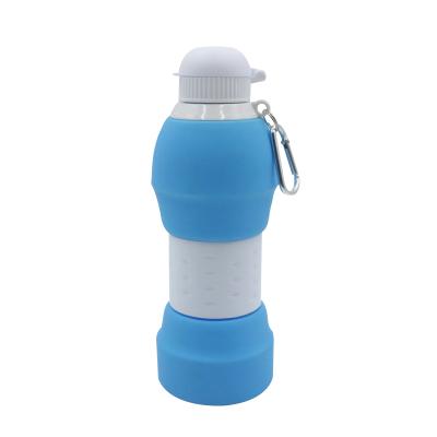 China 500ML BPA Free Viable Sport Gym Silicone Drinking Collapsible Water Bottle for sale