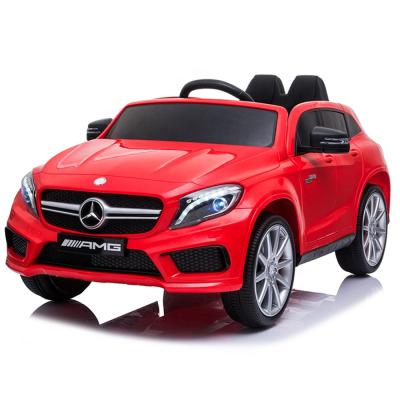 China Ride On Toy Wholesale Cheap Licensed Mercedes Benz GLA45 Electric Car For Kids With Canopy Remote Control 12V7A Battery for sale