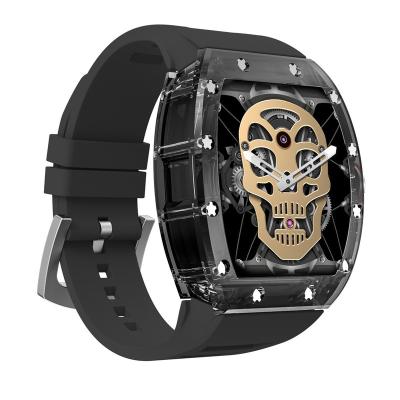 China Touch Screen Crystal Skull Face Heart Rate Monitor Music Sleep Tracker Digital Android Touch Screen Call Reminder Fitness Smart Watch 2023 for sale