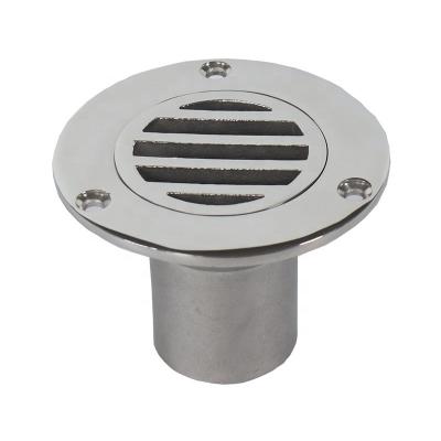 China Marine Hardware Fitting 316 Stainless Steel Marine Hardware Tank Duct 38mm Through Hull Cockpit Sculler Deck Drain For Boat for sale