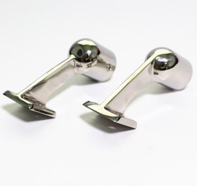 China Yacht Boat Boat Parts 316 Stainless Steel Marine Hardware 60 Degree End Handrail Bracket With Square Base for sale